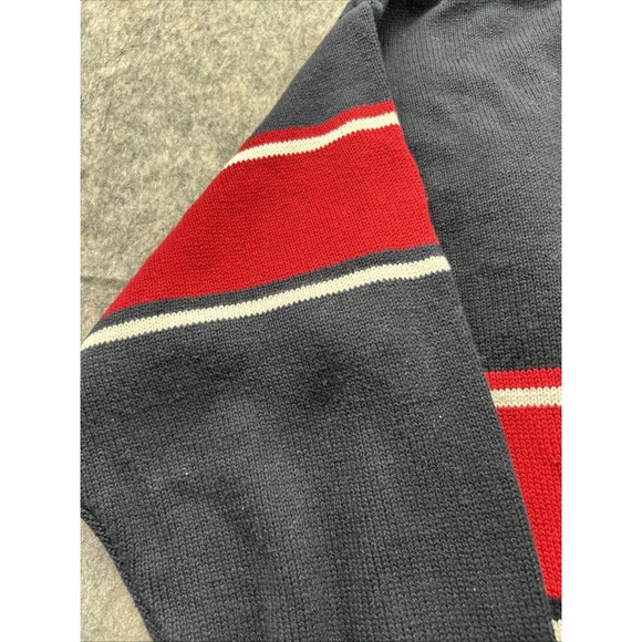 955 Originals Sweater Mens XLT Blue Long‎ Sleeve Crew Neck Chest Zip Pullover - Picture 4 of 14